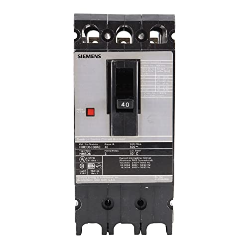 Siemens HHED63B040 Sentron Bolt-On Circuit Breaker, HHED6, 3-Pole, 40A, 600V