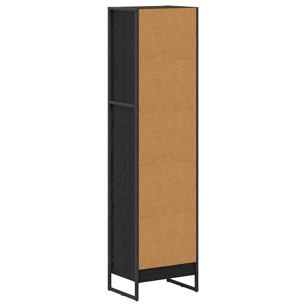 Regał na książki o wyglądzie czarnego dębu, 80 x 30 x 155 cm, materiał drewnopochodny, przemysłowy regał stojący z 3 półkami, do salonu, biura i sypialni