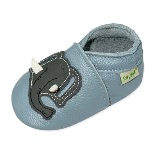 YIHAKIDS Premium Weiche Leder Krabbelschuhe Babyschuhe Kleinkind Lauflernschuhe(Size XL,Grau,18-24 Monate,24/25 EU) 4 SAYOYO Netter Elefant WeichesLeder Lauflernschuhe Krabbelschuhe Babyschuhe 21/22 (12-18) L Monate,Blau