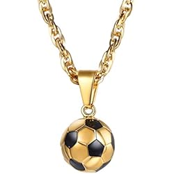 Collares De Futbol Para Hombres PROSTEEL Chapado en Oro 18 k Collares Hombre de Futbol Regalo para Hombre Mujer