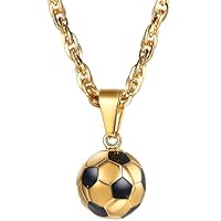 PROSTEEL Chapado en Oro 18 k Collares Hombre de Futbol Regalo