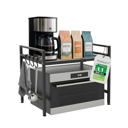 [ Test SEHR GUT ] COZYVIBE Mikrowellenregal 2-Stufig, Erweiterbar & Höhenverstellbar, Stabiles...