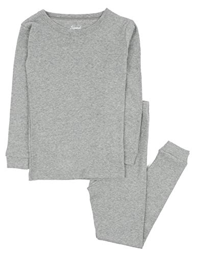 Leveret Kids Pajamas Boys & Girls Solid Light Grey 2 Piece Pajama Set 100% Cotton Size 6 Years