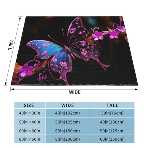 Couverture douce et chaude imprimé papillon idée cadeau idéale