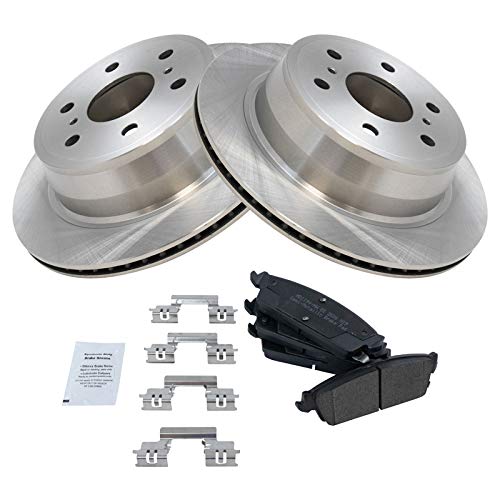 Image of TRQ Rear Premium Posi Metallic Brake Pad Rotor Kit | For Chevy GMC 1500 Tahoe