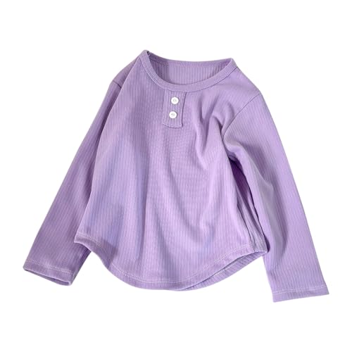 Toddler Kids Long Sleeve Knitted Shirts Girls Button-Down Collar Blouse Boys Solid Sweatshirt Solid Pullover Tops
