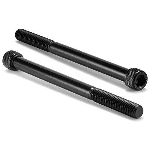 Tornillos de cabeza de casquillo de 3/8-16 x 5, 10 piezas de acero inoxidable 304 18-8, llave hexagonal Allen, parcialmente roscado, óxido negro por SG TZH (con llave hexagonal)