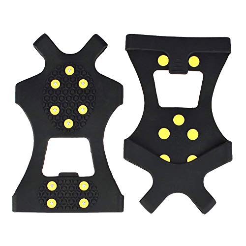 Zapatos de tracción para hielo con tacos de nieve, crampones con 10 espárragos para escalar, evitar actividades al aire libre de lucha...