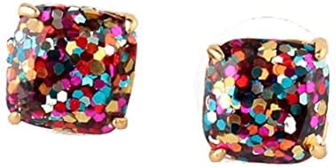 Kate Spade New York Mini Small Square Studs Earrings Multi Glitter One Size