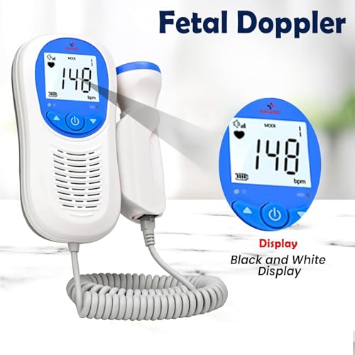 Image of OTICA Wewell Fetal Doppler Heart Rate Detection Monitoring Machine Easy to Carry Rechargeable for Home and Clinic with in-Built Speaker, Smart Noise Reduction (Fetal Doppler - FD260 with 250ml Gel)