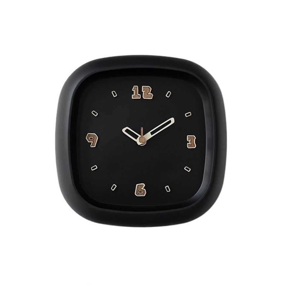 Horloge murale silencieuse noire design épuré pour salon