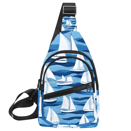 Sac banane à bandoulière pour voyage et course à pied motif voile multicolore