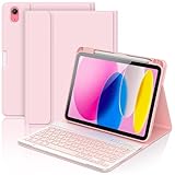 COO (クー) iPad 第10世代ケース キーボード付き (10.9インチ 2022年) iPad第10世代用 取り外し可能なワイヤレスキーボード付き 二つ折りスタンドケース ペンシルホルダー付き (ライトピンク)