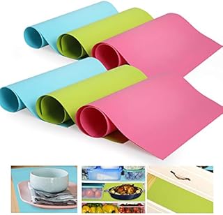 Hoiny Refrigerator Pads, 6 pcs Antibacterial Refrigerator Mat Antifouling Refrigerator Drawers Pad Non Slip Fridge Liners Washable DIY Placemats (3 Colors, 45x29cm)