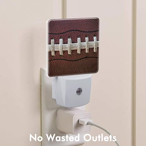 Image of American Football Night Light,Plug into Wall with Dusk to Dawn Light Sensors,LED Nightlights for Bedroom,Bathroom,Kitchen,Hallway,Room Decor for Boys Girls Women Men