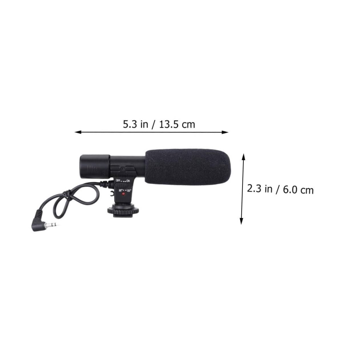 CAXUSD Microphone for Digital Cameras Interview Recording Mic Dual-Head Pickup 3.5mm Jack Lightweight for Vlogging