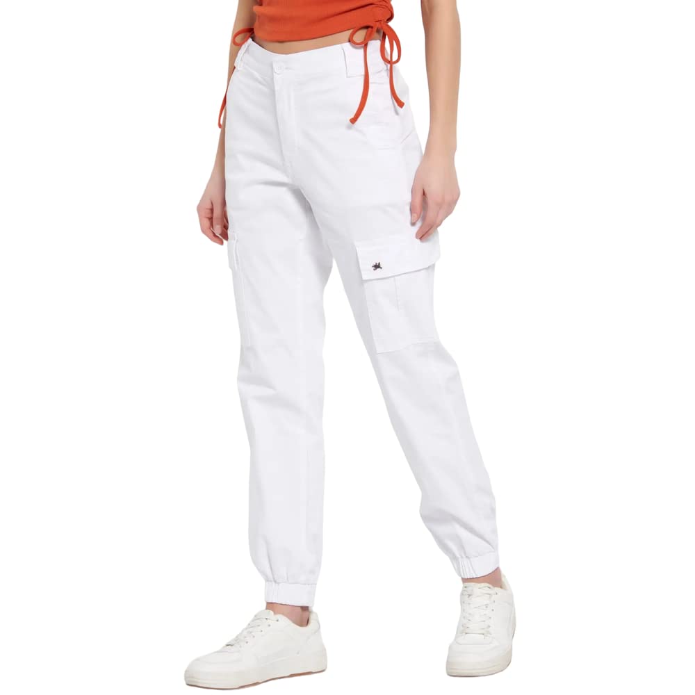 FUNKY BUDDHAWomen's Mid Rise Cargo Pants with Regular Fit