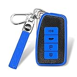 QBUC for Lexus Key Fob Cover, Key Fob Case with Keychain for Lexus 2013-2021 ES is GS NX LS RX RC GX LX 570 200 250 350 460 300 F 450h 600h Accessories Protector (Blue)