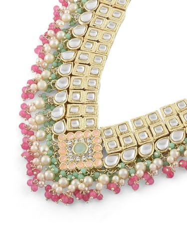 Set de collar Kundan con perlas DMZ-1801 para eventos y bodas 6
