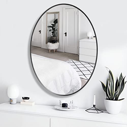 Acezanble Wall Mirror Oval Black Metal Frame, 22X30 Inch Wall Mirror For Home Decor, Bathrooms, Bedroom, Entryways, Dining Room, Vanity Makeup Mirror #TOP5