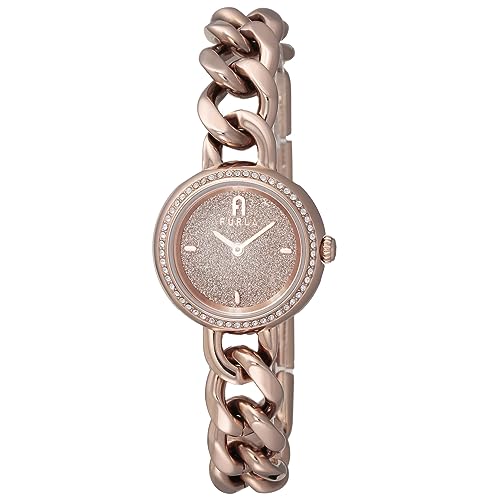 FURLA �t���� WW00019013L3 ���f�B�[�X FURLA CHAIN ROUND �X�e�����X�X�`�[�� �N�H�[�c 28MM ���[�Y�S�[���h ���v �r���v �A�N�Z�T���[ �W���G���[ [���s�A���i]