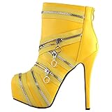 SHOW STORY Punk Black Zip Gothic Platform Stiletto Ankle Bootie Boots,LF80845