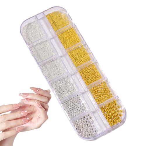 Nail Beads, 3D Mixed Size Charm Accessories, Silver and Gold Caviar Beads, Manicure Jewelry Making, Craft Decoration, 1 Set, for, Crafts, Salon Use Women Teens Adult Nail Beads, 3D Mixed Size Charm Accessories, Silver and Gold Caviar Beads, Manicure Jewelry Making, Craft Decoration, 1 Set, for, Crafts, Salon Use Women Teens Adult