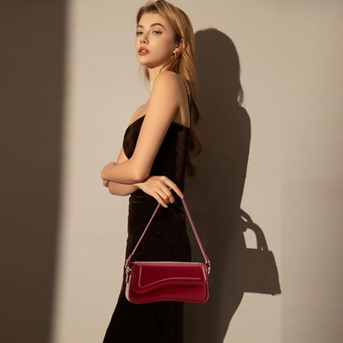 Shoulder Bag for Women Purse Leather Hobo Handbags Clutch Saddle Bags Trendy Underarm Bag with 2 Removable Strap2