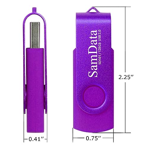 Image of 128GB USB Flash Drives 1 Pack 128GB Thumb Drives Memory Stick Jump Drive with LED Light for Storage and Backup (1 Pack Purple)