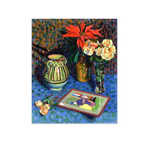 Peinture à l'huile Trois vases MOBYAT toile cubisme haut de gamme pour décoration murale