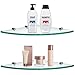 Skelang 2Pcs Etageres Douche Angle, Etagere Murale Salle de Bain, Tablette Salle de Bain en Verre avec 8 Supports, pour Salle de Bain, Cuisine( 24×24 cm)