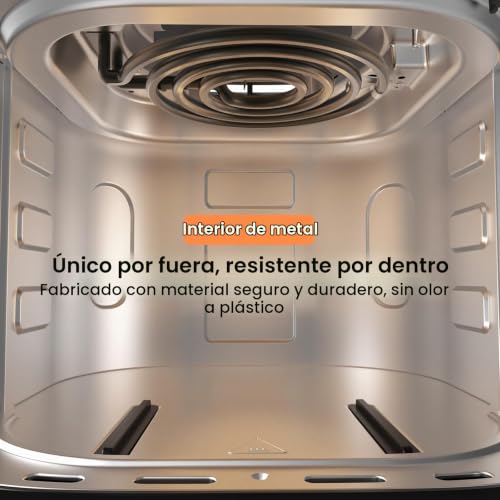 Miniatura 3 de Iceagle Freidora Aire 5.5 L Air Fryer Xxl - Freidora Sin Aceite 1400 W Con 9 Programas, Pantalla Led Táctil, Cesta Antiadherente, Temporizador, Negro