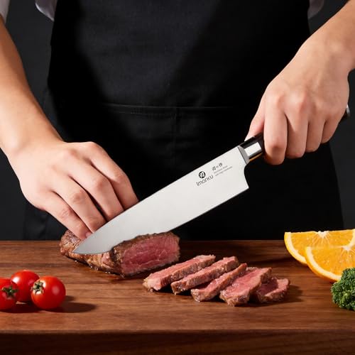 Image of imarku 3 Pieces Knife Set, Professional Razor Sharp Kitchen Knives | Japanese High Carbon Steel Chef Knife 8 inch, Non-slip Cooking Knives with Ergonomic Pakkawood Handle