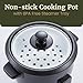 Elite Gourmet Electric Rice Cooker with Steam Tray and Non-Stick Inner Pot Makes Soups, Stews, Grains, Cereals, Keep Warm Feature, 6 Cups Cooked (3 Cups Uncooked), Black