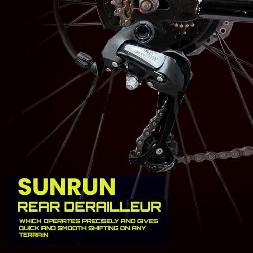 Image of CRADIAC - Hustler X7 MTB 7 Gear Cycle for Boys & Adults | 29 Inch Cycle for Men | 7 Speed Mountain Bike with Disc Brake & Front Suspension | 15+ Years | 5.8FT+