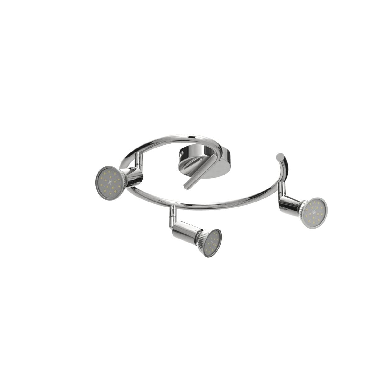 Bojim Lampara de Techo LED con 3 Focos, Aplique Comedor Interior Orientable Light, incl. 3 X 6W GU10 Blanco Natural Luces Lámpara, Luz Barra Pared Plafon Ceiling para Baño Pasillo Cocina, Níquel Mate
