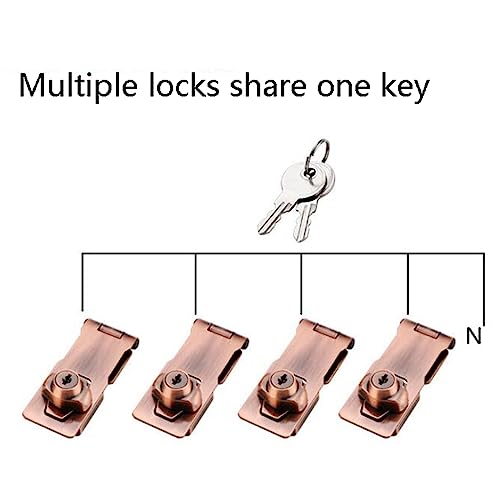 Image of Keyed Hasp Locks Cabinet Locks With Keys And Screws Twists Knob Keyed Locking Hasp Padlock For Security Door Garage, 2.5inch Green Bronze
