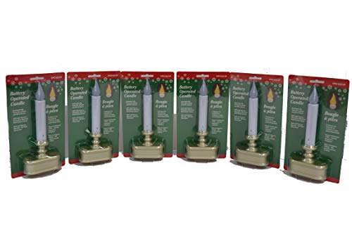 Xodus Innovations FPC1221P Battery Operated LED Dusk to Dawn Window Candle with Amber Flicker Flame, Pewter 6 Pack (Pewter, 6 Pack)