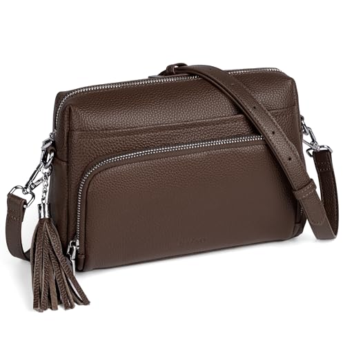 Image of befen Genuine Leather Crossbody Bags for Women Leather Wallet Travel Purse