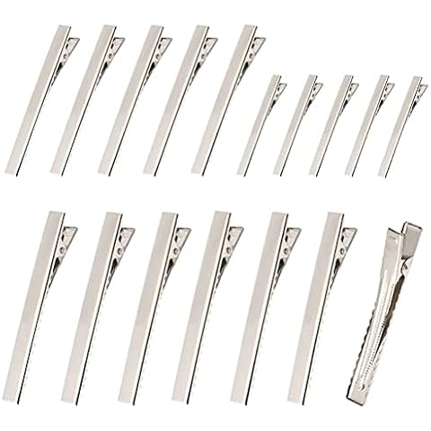 30 PCS Silver Metal Alligator Hair Clips Cover