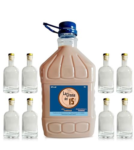 Da miña terra - Crema de orujo Gallega - Garrafa de 3 litros + 8 botellas de 375 ml. Graduación 15% Vol.