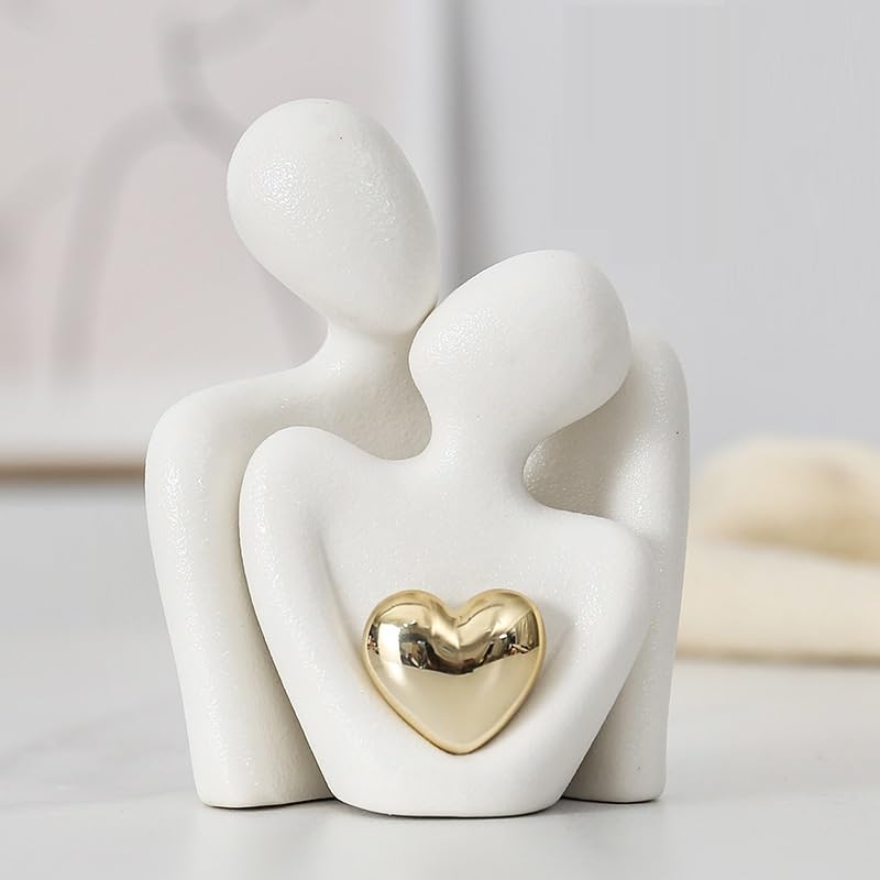 Reviews de Esculturas y accesorios decorativos comprados en linea. 43 MIYIHA Estatua de Cerámica de Abrazándose, Figura de Pareja de Cerámica Elegante con Decoración de Corazón para Un Romántico en El Hogar y Decoración Moderna para El Hogar...