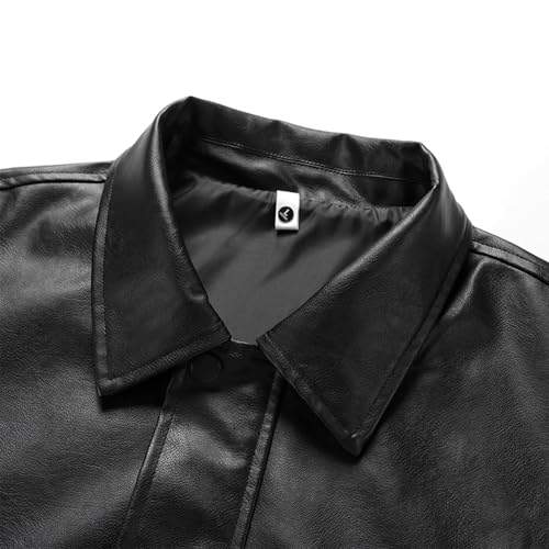 Uillui Men's Faux Leather Casual Jacket Vintage Bomber Jacket Flight Jackets Stylish Fashion Motorcycle Leather Jackets Coat3