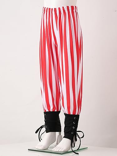 Kids Boys Steampunk Sweatpants Renaissance Medieval Pirate Pants Halloween Cosplay Striped Trousers2