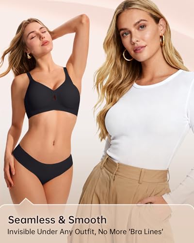 Image of LetsJoli Wireless Bras for Women No Underwire Jelly Bras Seamless Push Up Full Coverage Bralettes Comfortable Everyday Bra