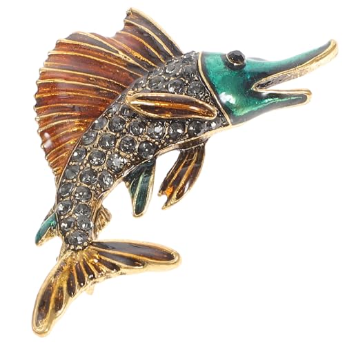 Broche femme thon cristal or pour accessoiriser vos foulards de tous les jours