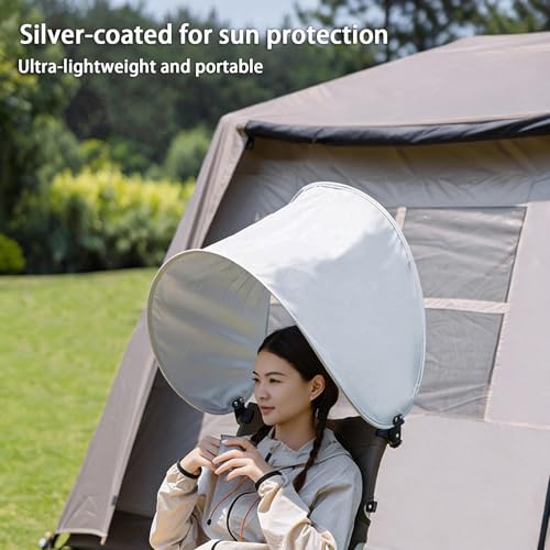 Silla de playa con toldo plegable y ajustable para camping 5