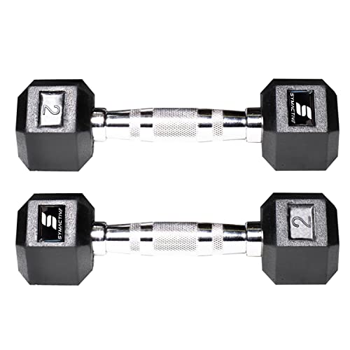 Amazon Brand - Symactive Rubber Coated Hex Dumbbells, Set Of 2, 2 Kg, Silver (B08GD7R23Y) Amazon Price History, Amazon Price Tracker