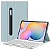 Produktbild Fintie Tastatur Hülle für Samsung Galaxy Tab S6 Lite 10.4 2022/2020 SM-P610/P613/P615/P619 - Keyboard Case mit Magnetisch Abnehmbarer Deutscher weiß Tastatur, Eisblau
