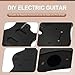 Ktaxon DIY Guitar Kit with Solid Body, Tech Fingerboard and Maple Neck, 6 String DIY Electric Guitar Kit with Unique Design, Easy Installation & Full Equipment to Build Your Own Guitar (Flame-Black)
